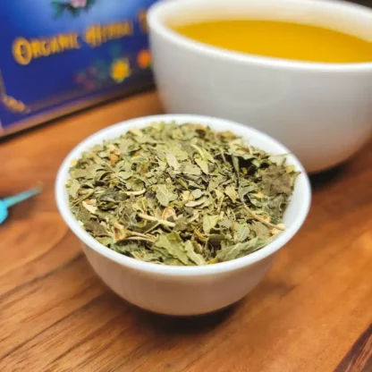This organic herbal tea is a small batch hand blended tisane of the finest quality organic herbs: nettle, lemon balm, spearmint, hawthorn and rosemary.