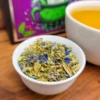 Witch’s Garden is our own exclusive tea blend. It’s a half-caff hand blended premium all organic herbal tisane of: Yerba Maté, Nettle, Spearmint, Moringa, Sage, Mugwort and Purple Cornflower.