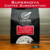 Supernova Espresso blend is a single origin certified Rain Forrest Alliance 100% Arabica blend from Brazil. Cupping notes: Aromas of buttery toast with a side of hot chocolate while sitting in your favorite old leather recliner. Flavors of Dark chocolate truffle with a creamy caramel center and blackberry sauce.