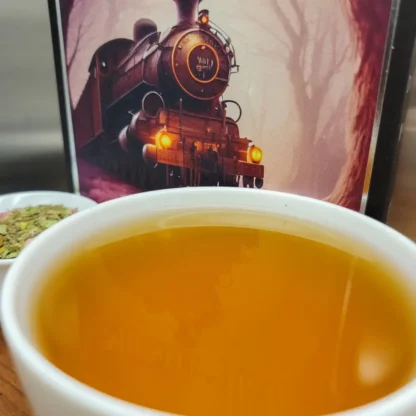 Midnite Train is a hand-crafted all organic half-caff herbal tisane blend of premium organic herbs