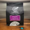 Decaffeinated seasonal blend. Certified organic and fair trade, 100% Arabica coffees. Cupping notes: Aromas of toasty marshmallow, chocolate covered graham cracker and red ripe cherries. Flavors of rich dark chocolate coco dusted truffle with a juicy peach center.