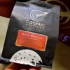 Cosmic coffee beans are packaged using the latest generation plant based biodegradable coffee bags.